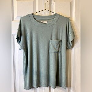 Madewell Sage Green Ribbed Tee